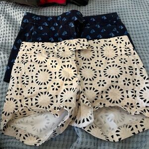 J. Crew size 0 stretch chino printed shorts - 2 pair
